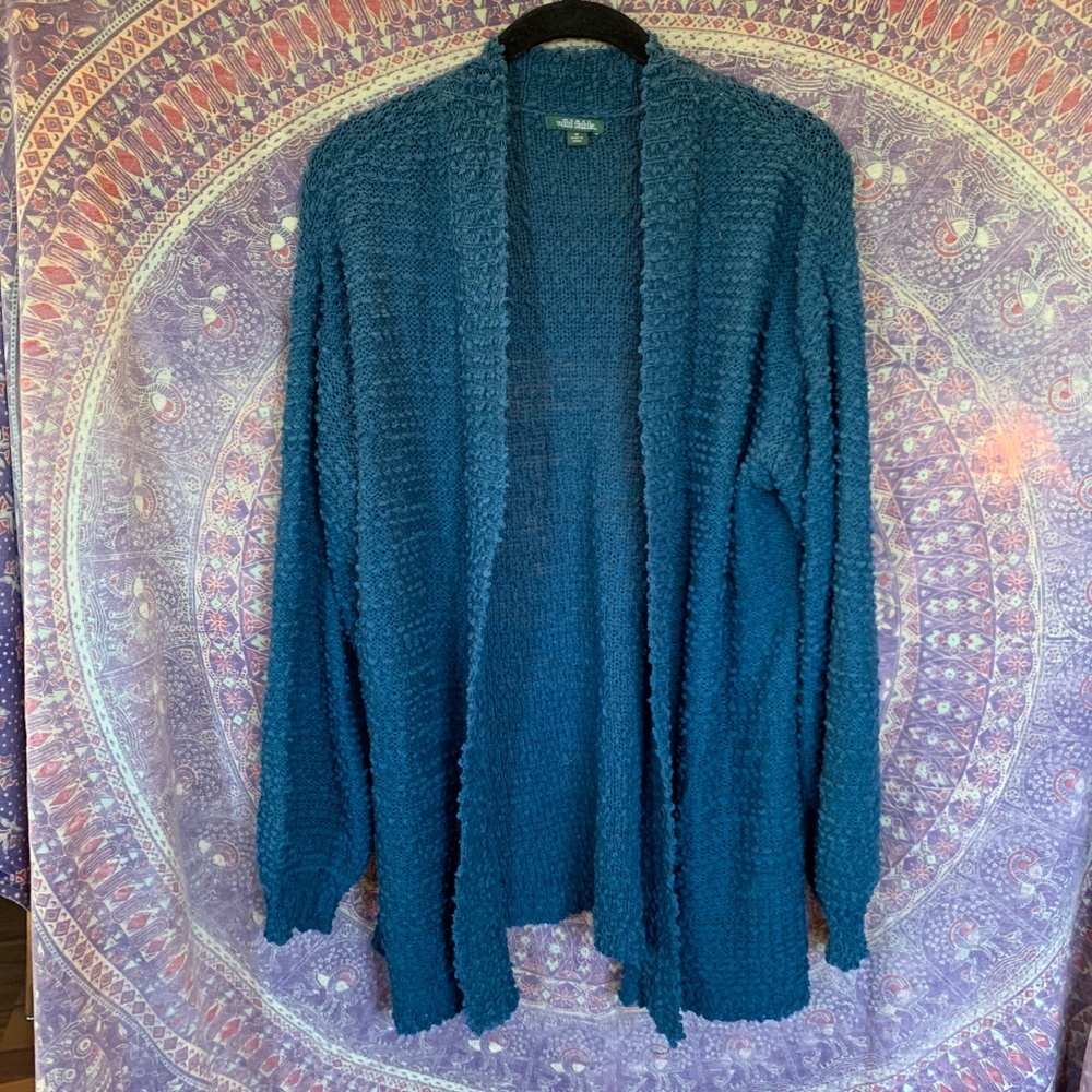 Turquoise Bubble Sleeve Sweater